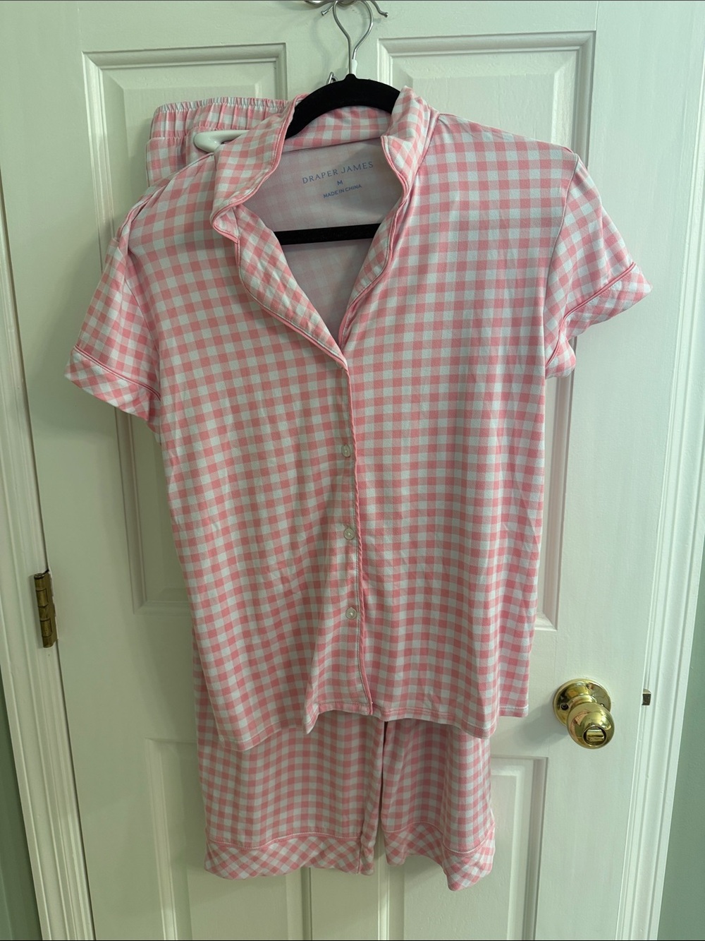 Draper James Pink Gingham Short Pajama Set - Button Front